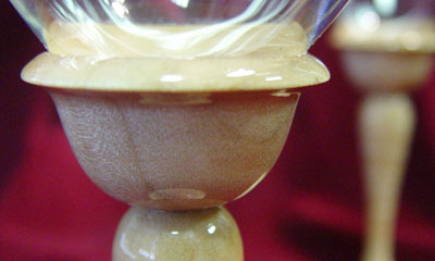 wine goblets flame maple detail 1